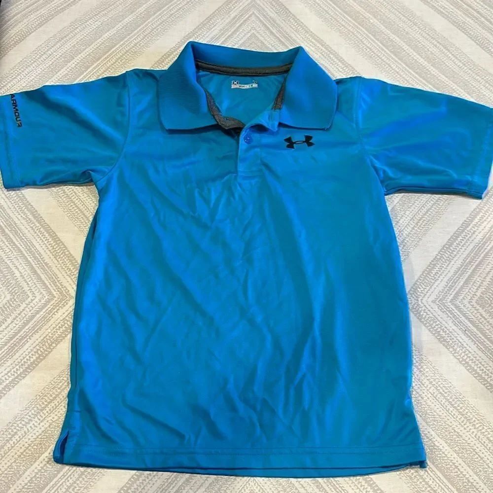 Under Armour Turquoise Short-sleeve Collared Shirt